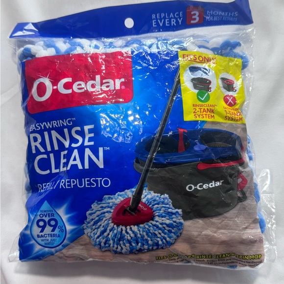 O-CEDAR EASYWRING RINSE CLEAN 2 Tank System MICROFIBER MOP HEAD REFILL. - Picture 1 of 3